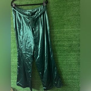 Plus Green Satin Dress Pants